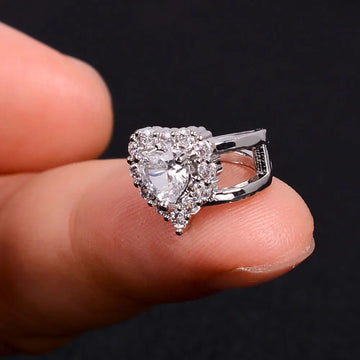 DAIIIBABYYY  -  1Pcs Zircon No Piercing Ear Cuff Earrings Earcuff Fake Cartilage Clip Earring Women Geometry Heart Star Ear Cuffs Jewelry Gifts